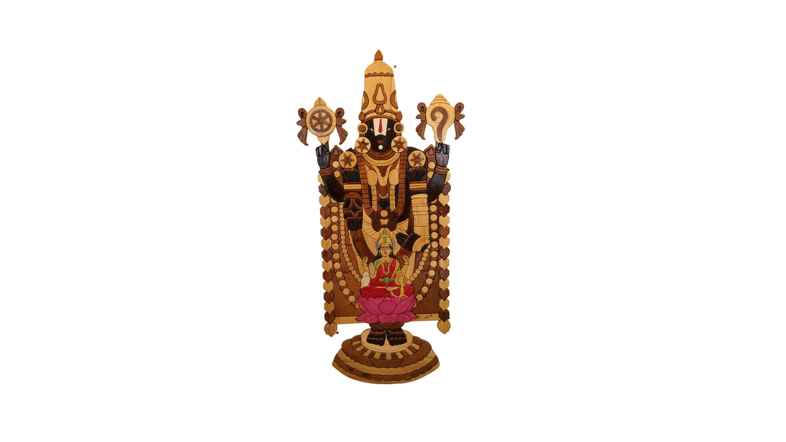 Lord Venkateswara Royal - Blessed Tirumala Deity Wooden Sculpture